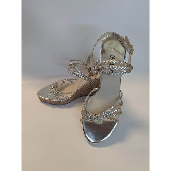 Michael Kors Palm Beach Sandals Wedge Shoe Strappy Sandal Gold Metallic Sz 8 New - Picture 1 of 9